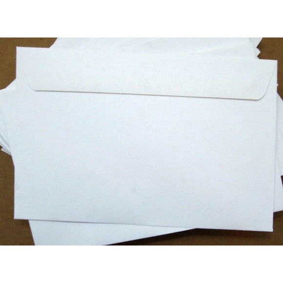 Unbranded Office 5 Booklet Of Envelopes White Gum Seal 6 X 9 50